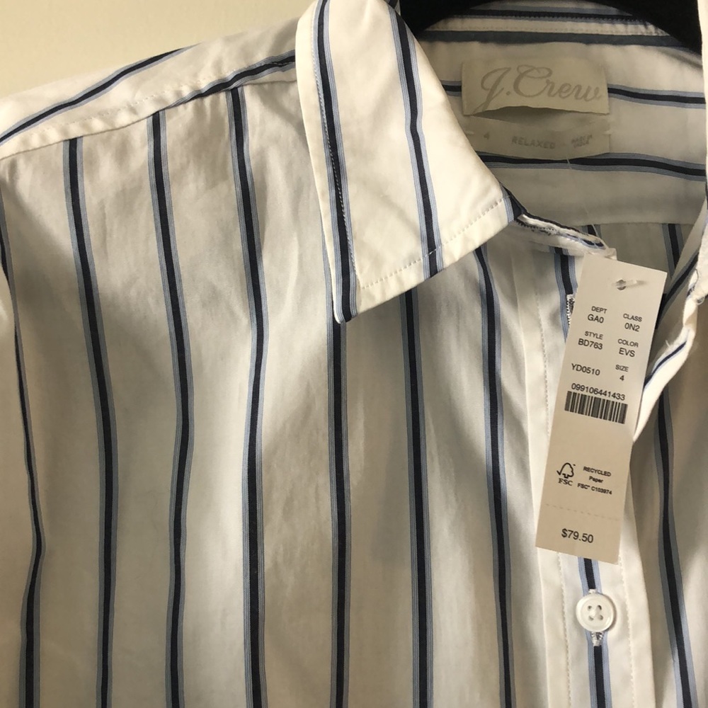 J. Crew oversize relaxed shirt.